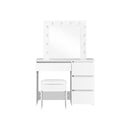 Dressing Table Stool Set With 12 Bulbs Mirror White