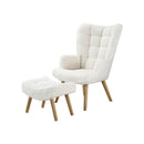 Armchair Lounge Chair Ottoman Accent Sherpa Sofa Chairs White