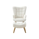 Armchair Lounge Chair Ottoman Accent Sherpa Sofa Chairs White