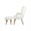 Armchair Lounge Chair Ottoman Accent Sherpa Sofa Chairs White