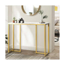 Console Table Marble Effect Hall Display White&Gold