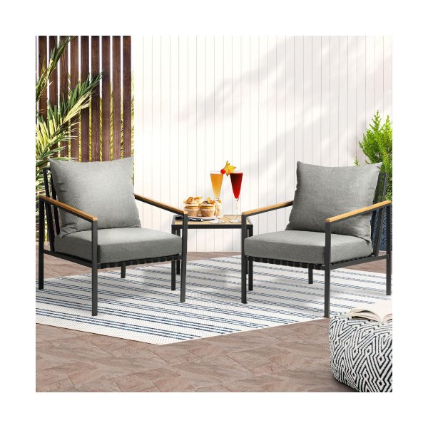 Outdoor Set Chairs&Table Patio Furniture 3PCS
