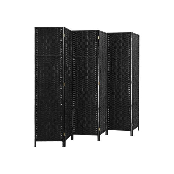 6 Panel Room Divider Privacy Screen Black