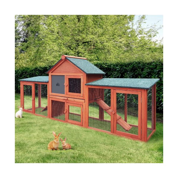 Rabbit Hutch Spacious Wooden Outdoor Pet Hutch