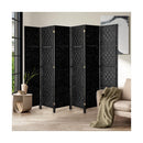 6 Panel Room Divider Privacy Screen Black