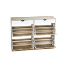 Shoe Storage Cabinet 4 Compartment with Rows 2 Drawers