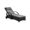 Sun Lounger with Wheels Black