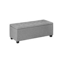Storage Ottoman Faux Linen Light Grey