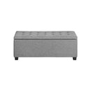 Storage Ottoman Faux Linen Light Grey