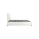 King Single Bed Frame with Storage Space Gas Lift White