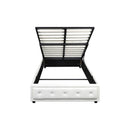 King Single Bed Frame with Storage Space Gas Lift White