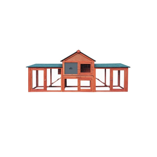 Rabbit Hutch Chicken Coop Bunny House Run Cage Wooden Outdoor Hutch