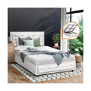 King Single Bed Frame with Storage Space Gas Lift White