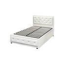 King Single Bed Frame with Storage Space Gas Lift White