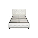 King Single Bed Frame with Storage Space Gas Lift White