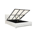 King Single Bed Frame with Storage Space Gas Lift White