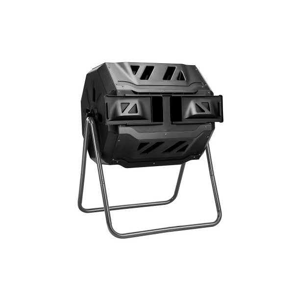 160L Large Outdoor Compost Bin Dual Chamber Tumbling Composter