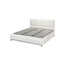 King Single Bed Frame with Storage Space Gas Lift White