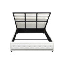 King Single Bed Frame with Storage Space Gas Lift White