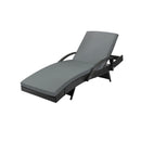 Outdoor Sun Lounger Waterproof Adjustable Black