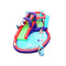 Inflatable Water Slide Bounce House 6 Play Zones