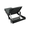 Outdoor Sun Lounger Waterproof Adjustable Black