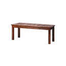 120cm Wood Garden Bench Slatted Seat