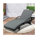 Outdoor Sun Lounger Waterproof Adjustable Black