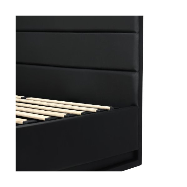 Double Bed Frame Gas Lift RBG Storage Space Black