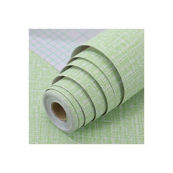 61Cm X 10M Green Decor Faux Grasscloth Paper Self Adhesive Removable