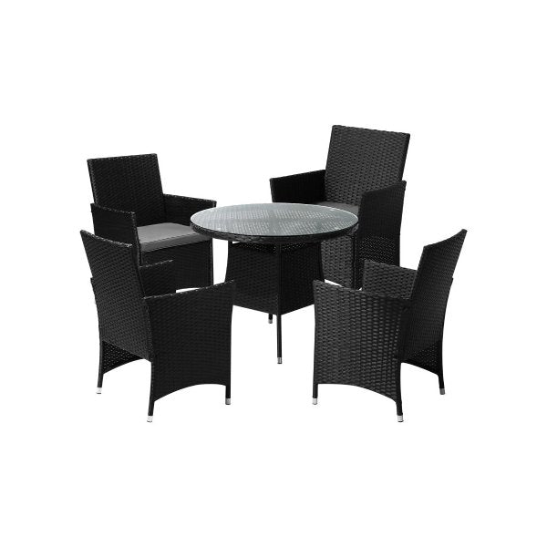 5 PCS Outdoor Dining Set Table&Chairs Lounge Setting