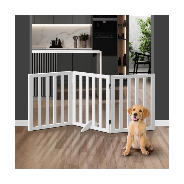 Wooden Pet Gate Dog Fence 3 Panels