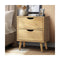 Bedside Tables 2 Drawers Air Gap Handle Black