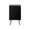 Bedside Tables 2 Drawers Air Gap Handle Black