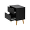 Bedside Tables 2 Drawers Air Gap Handle Black