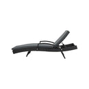Outdoor Sun Lounger Waterproof Adjustable Black