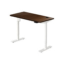Electric Standing Desk Single Motor White And Walnut 150Cm