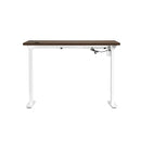 Electric Standing Desk Single Motor White And Walnut 150Cm