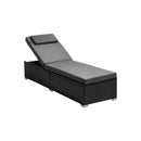 Sun Lounge Adjustable Reclining Angle Black&Grey