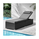 Sun Lounge Adjustable Reclining Angle Black&Grey