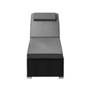Sun Lounge Adjustable Reclining Angle Black&Grey