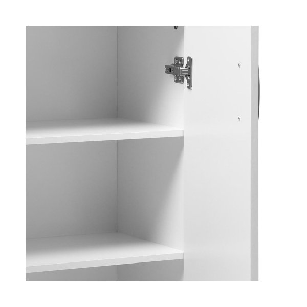 Storage Cabinet 3 Shelves Freestanding White