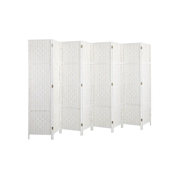 8 Panel Room Divider Privacy Screen White