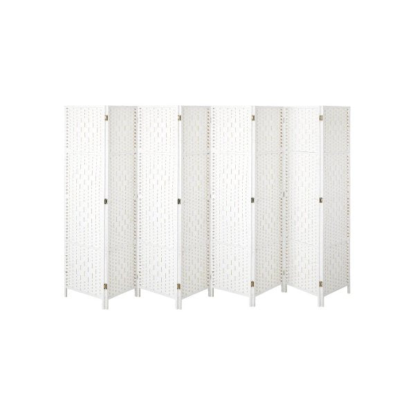 8 Panel Room Divider Privacy Screen White