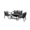 4PCS Outdoor Furniture Set Sofa Table Chairs Set Grey