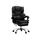 Massage Office Chair PU Footrest Black