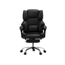 Massage Office Chair PU Footrest Black
