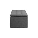 Storage Ottoman XL Faux Linen Grey