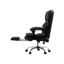 Massage Office Chair PU Footrest Black