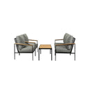 Outdoor Patio Set Table and Chairs with Cushion Black